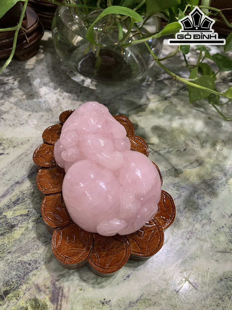 Tỳ Hưu Đá Thạch Anh Hồng Cao 10 Ngang 21 (cm) 2,85kg