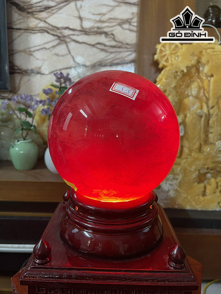 Bi Cầu Thủy Tinh Đỏ Đường Kính Hạt 16 (cm) 5,47kg