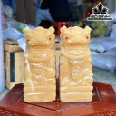 Cặp Kỳ Lân Đá Ngọc Hoàng Long Cao 15 (cm)
