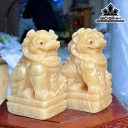 Cặp Kỳ Lân Đá Ngọc Hoàng Long Cao 15 (cm)