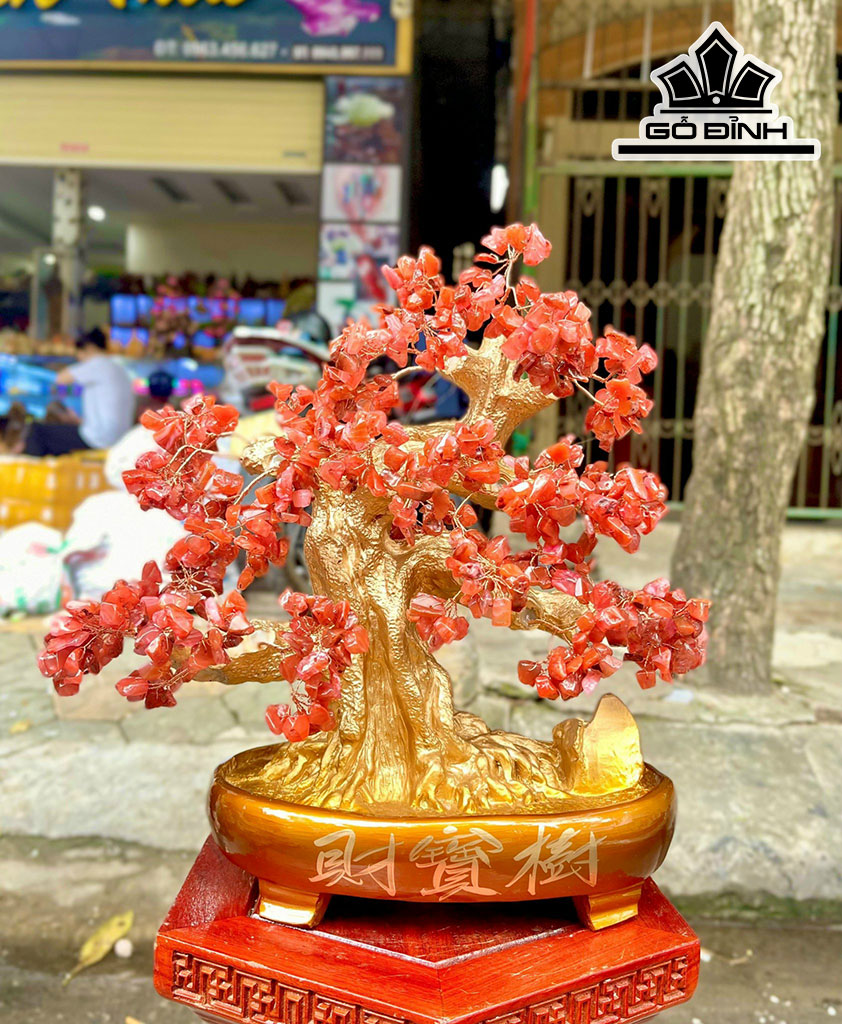 Cây Tài Lộc Phát Tài Đá Thạch Anh Cao 38 (cm)