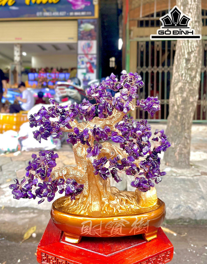 Cây Tài Lộc Phát Tài Đá Thạch Anh Cao 38 (cm)