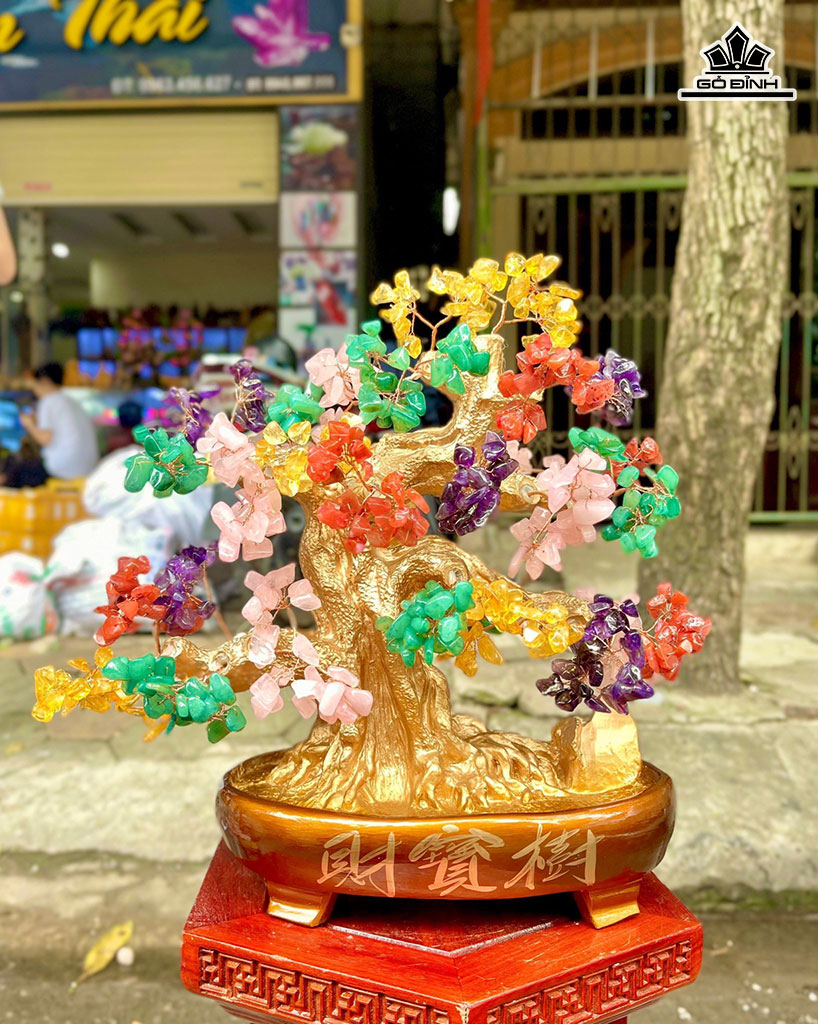 Cây Tài Lộc Phát Tài Đá Thạch Anh Cao 38 (cm)