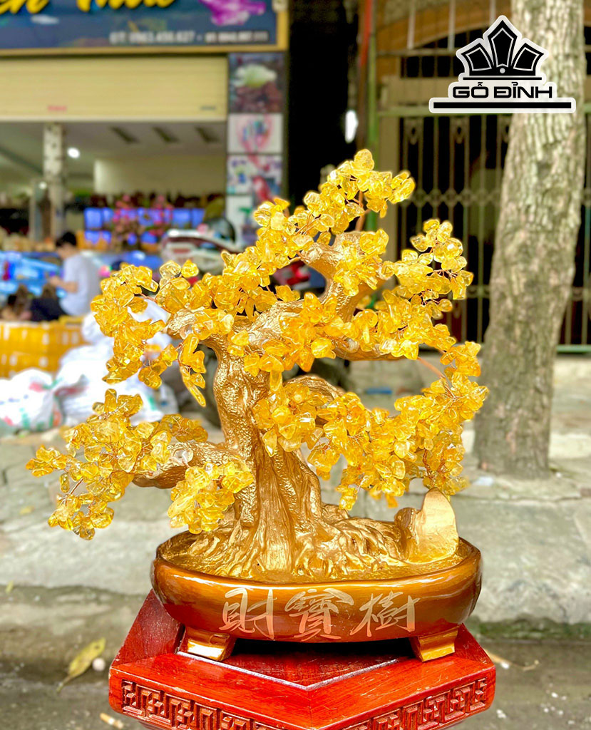 Cây Tài Lộc Phát Tài Đá Thạch Anh Cao 38 (cm)
