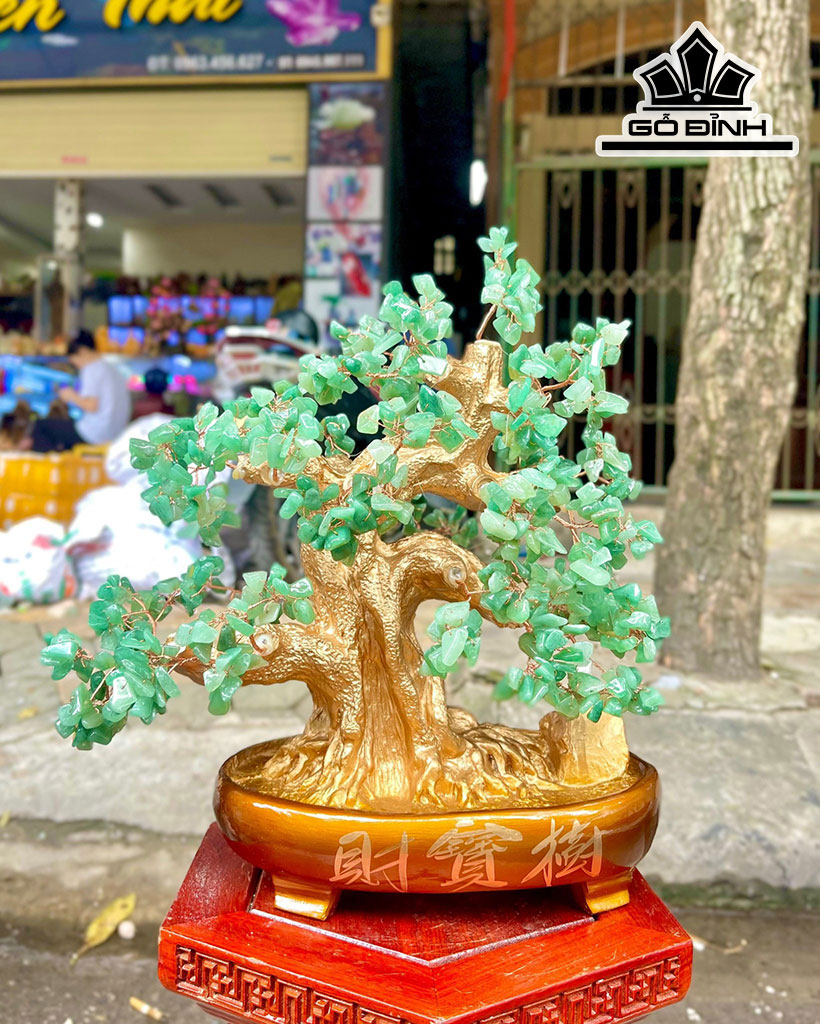Cây Tài Lộc Phát Tài Đá Thạch Anh Cao 38 (cm)