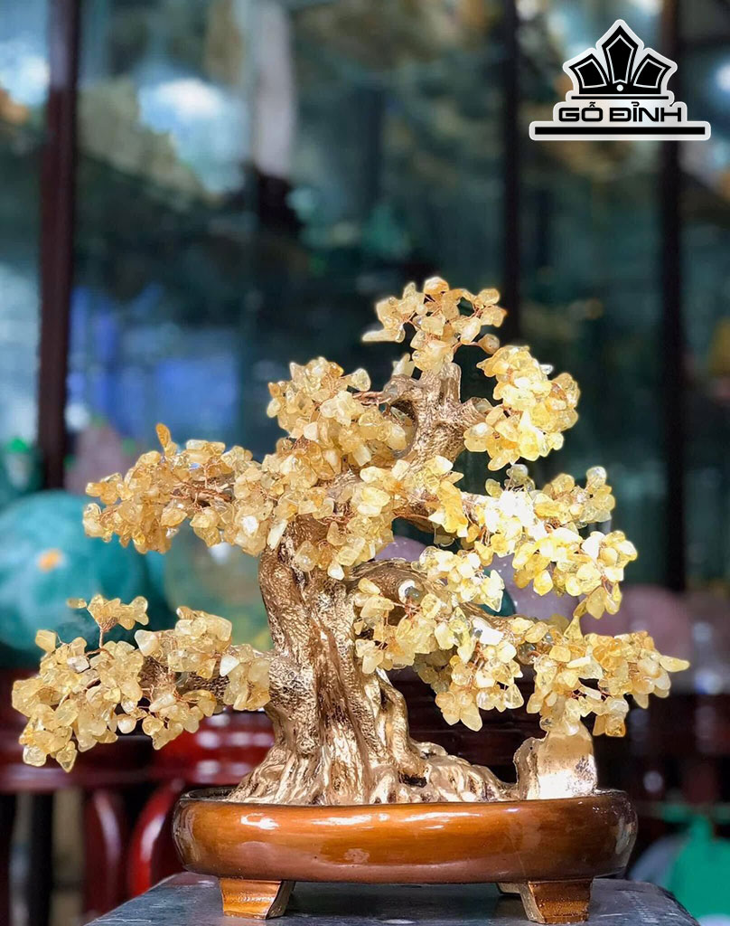 Cây Tài Lộc Phát Tài Đá Thạch Anh Cao 38 (cm)