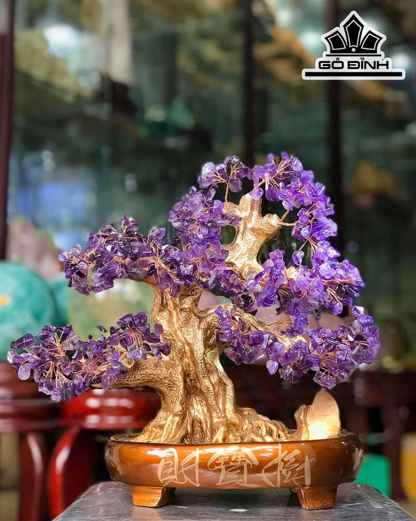 Cây Tài Lộc Phát Tài Đá Thạch Anh Cao 38 (cm)