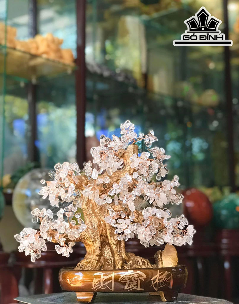 Cây Tài Lộc Phát Tài Đá Thạch Anh Cao 38 (cm)