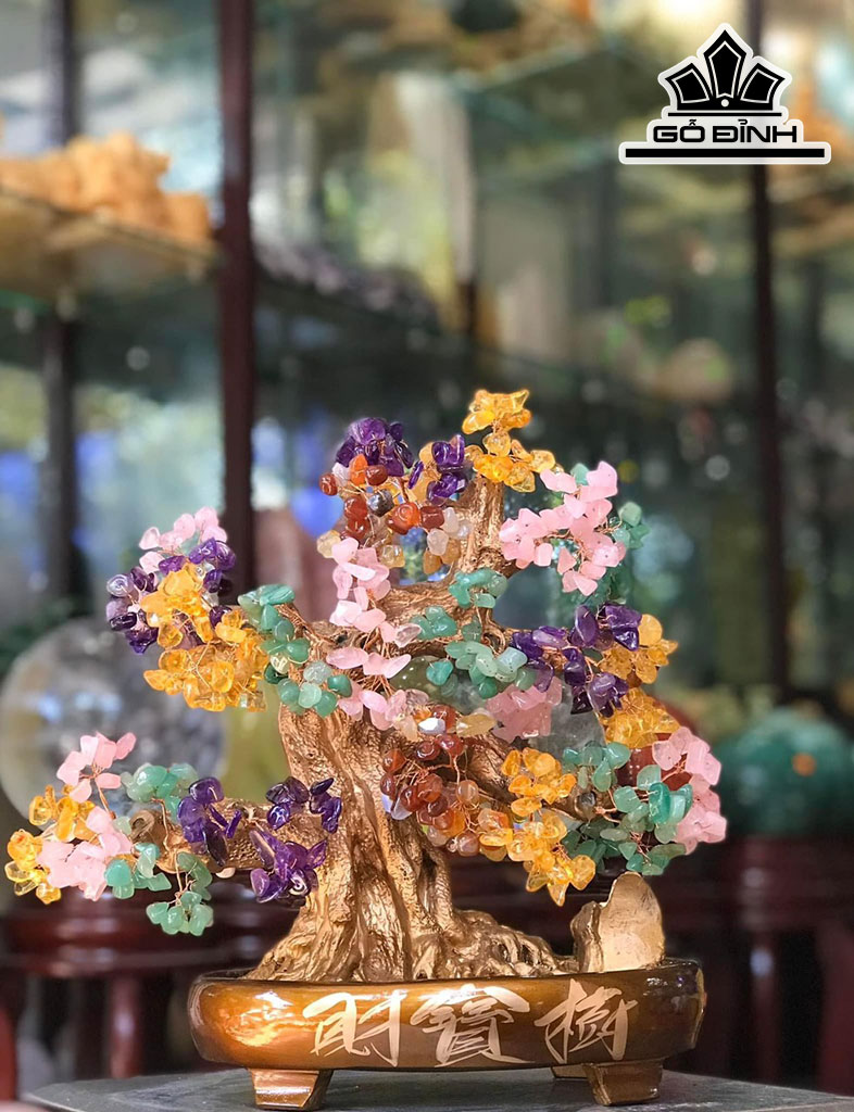 Cây Tài Lộc Phát Tài Đá Thạch Anh Cao 38 (cm)