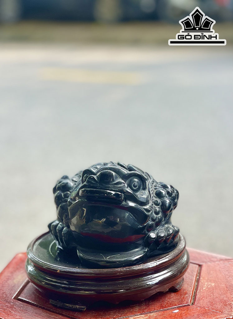 Thiềm Thừ Đá Onyx Đen Cao 15 (cm) 2,44kg