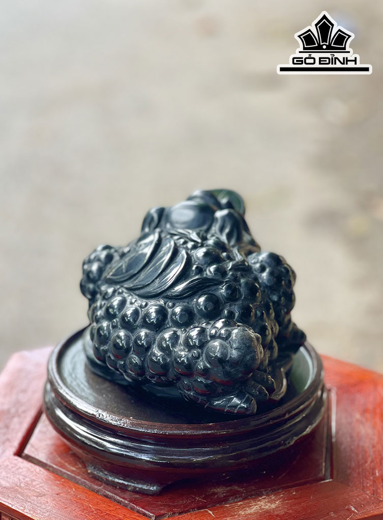 Thiềm Thừ Đá Onyx Đen Cao 15 (cm) 2,44kg