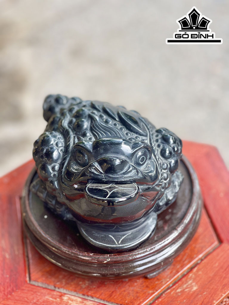 Thiềm Thừ Đá Onyx Đen Cao 15 (cm) 2,44kg
