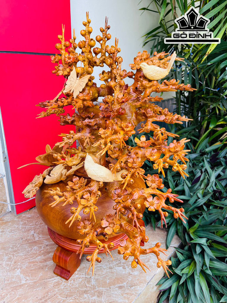 Bình Hoa Gỗ Hương Cao 72 Ngang 55 Sâu 48 (cm)