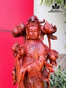 Tượng Phật Bà Quan Âm Gỗ Trắc Cao 62 Ngang 25 Sâu 20 (cm)