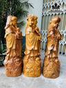 Tượng Phúc Lộc Thọ (Tam Đa) Gỗ Hương Cao 80 Ngang 27 Sâu 25 (cm)