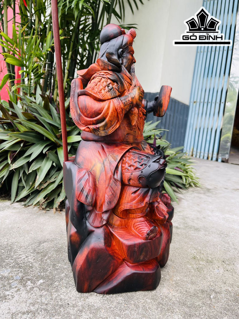 Tượng Quan Công Đọc Sách Gỗ Trắc Cao 50 Ngang 28 Sâu 23 (cm)