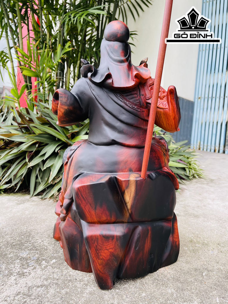 Tượng Quan Công Đọc Sách Gỗ Trắc Cao 50 Ngang 28 Sâu 23 (cm)