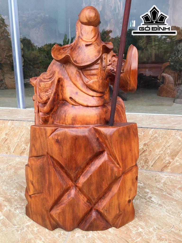 Tượng Quan Công Gỗ Hương Cao 50 Ngang 28 Sâu 20 (cm)