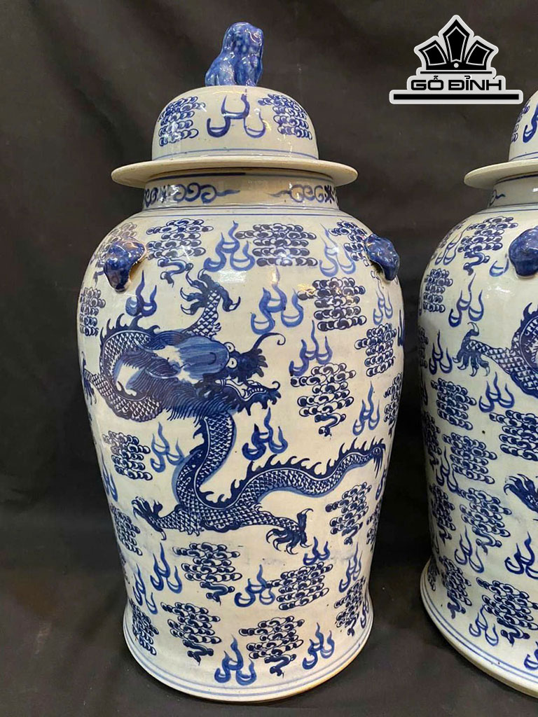 Cặp Chóe Rồng Gốm Giang Tây