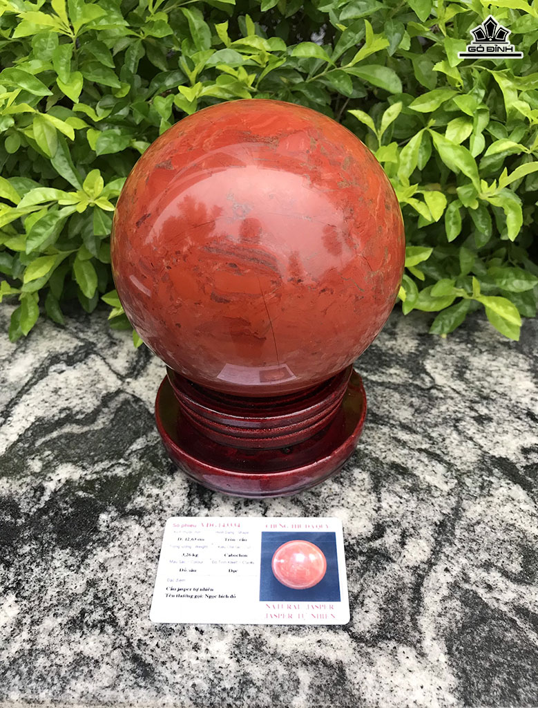 Bi Cầu Đá Jasper Đường Kính Hạt 12,6 (cm) 3,26kg