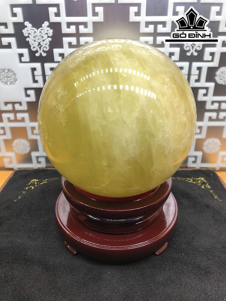 Bi Cầu Đá Thạch Anh Vàng Đường Kính Hạt 17 (cm) 17cts 7,3kg