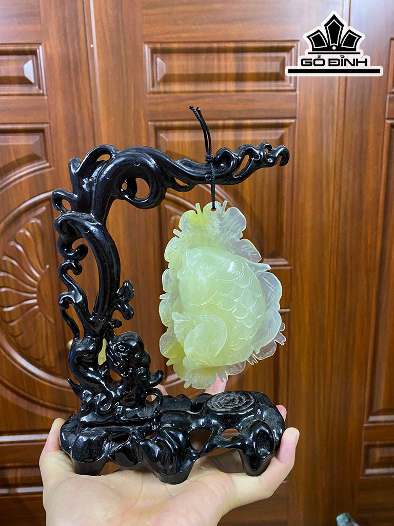Tác Phẩm Niên Niên Hữu Dư Đá Serpentine Cao 22 (cm)