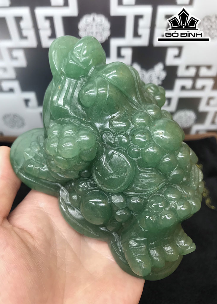 Thiềm Thừ Cóc Tài Bảo Ngọc Đông Linh Aventurine Cao 12 Ngang 9,5 Sâu 8 (cm) 0,85kg