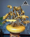 Bình Hoa Sen Gỗ Cẩm Vàng 43 Cành Cao 80 Ngang 75 Sâu 75 (cm)