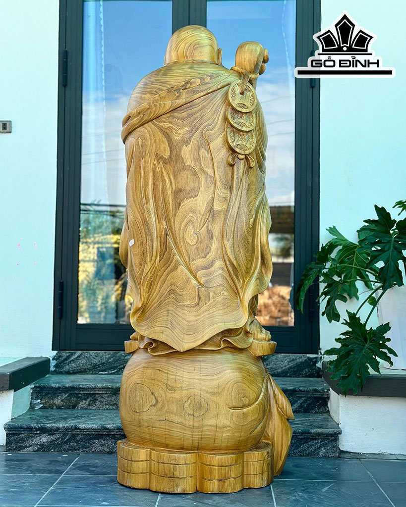 Tượng Phật Di Lặc Chúc Phúc Gỗ Cẩm Vàng Cao 180 Ngang 60 Sâu 52 (cm)