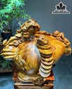 Tượng Song Cóc Trấn Chum Tiền Gỗ Nu Hương Cao 41 Ngang 52 Sâu 43 (cm)