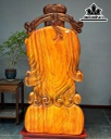 Tượng Thần Tài Gõ Cửa Gỗ Hương Cao 133 Ngang 62 Sâu 28 (cm)