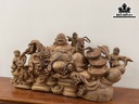 Tượng Phật Di Lặc Tam Phúc Gỗ Ngọc Am Cao 35 Ngang 72 Sâu 20 (cm)