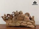 Tượng Phật Di Lặc Tam Phúc Gỗ Ngọc Am Cao 35 Ngang 72 Sâu 20 (cm)