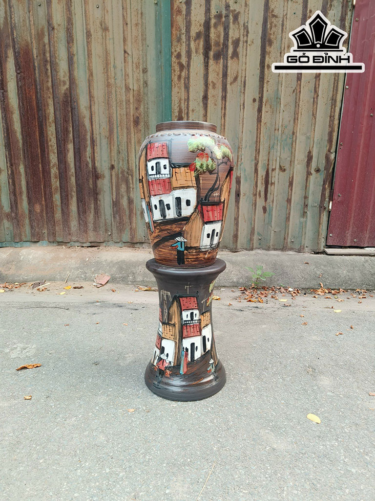 Thạp Phố Cổ Gốm Bát Tràng