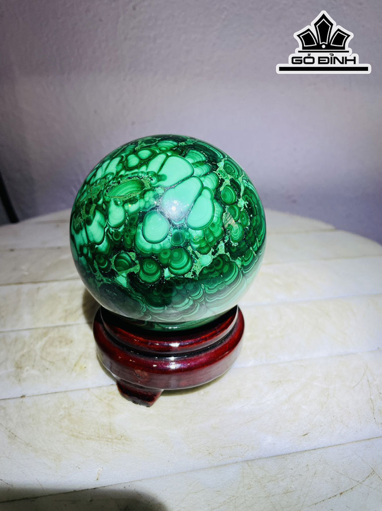 Bi Cầu Đá Malachite Đường Kính 9 (cm) 1,3kg