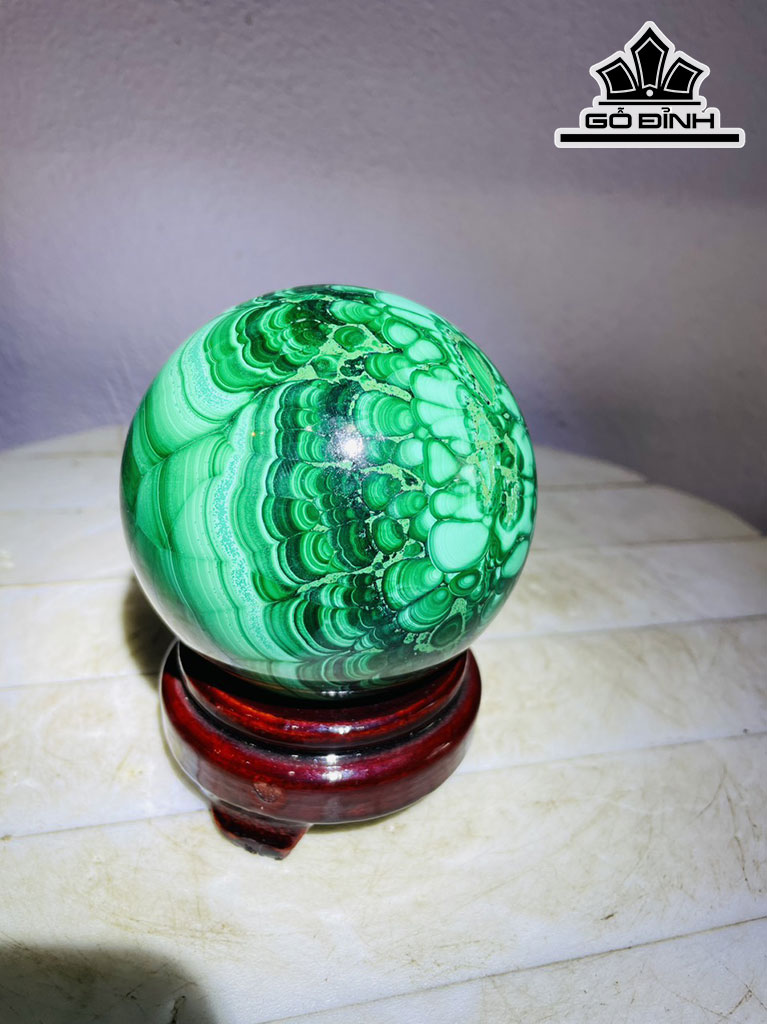 Bi Cầu Đá Malachite Đường Kính 9 (cm) 1,3kg