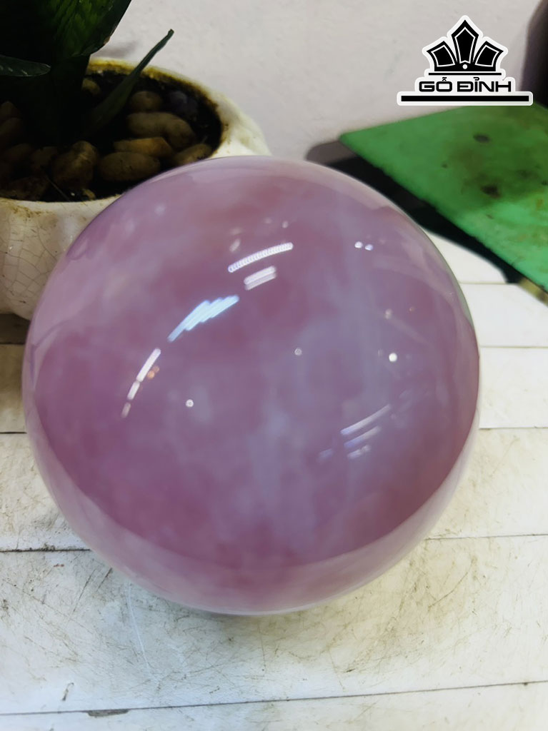 Bi Cầu Đá Thạch Anh Hồng Đường Kính Hạt 11 (cm) 1,8kg