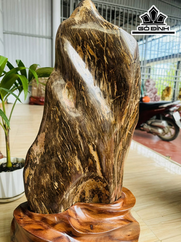 Tác Phẩm Gỗ Hóa Thạch Cao 62 Ngang 27 (cm) 22kg