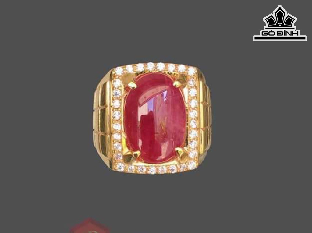 Nhẫn Nam Đá Ruby Đỏ Yên Bái 14,4cts