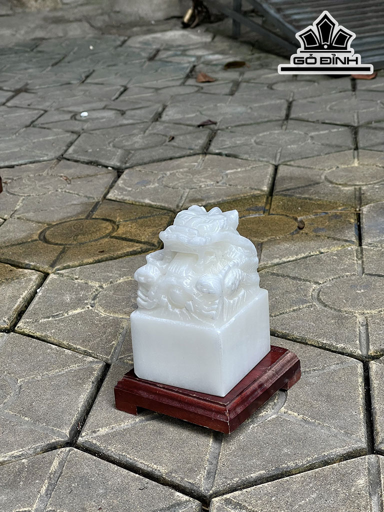 Ấn Rồng Đá Bạch Ngọc Cao 12 (cm) 1,52kg