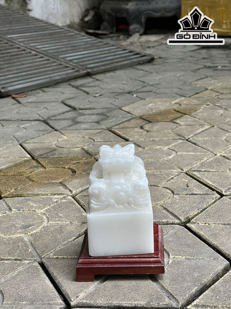 Ấn Rồng Đá Bạch Ngọc Cao 12 (cm) 1,52kg