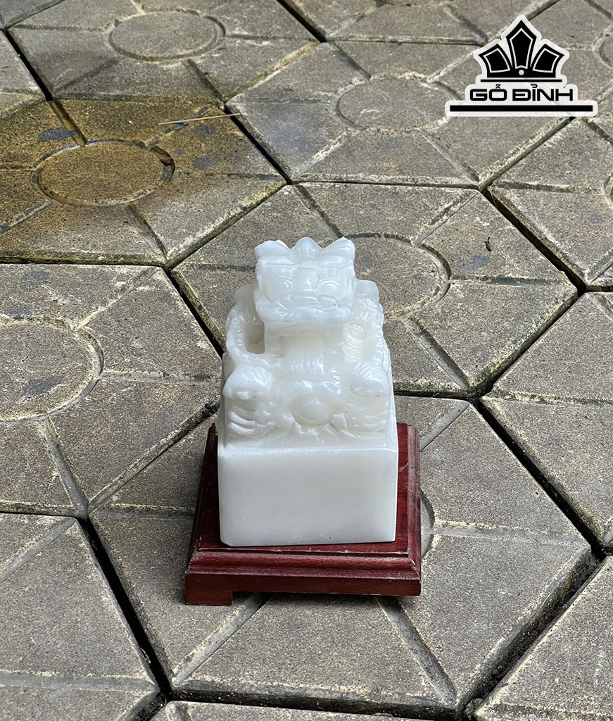 Ấn Rồng Đá Bạch Ngọc Cao 12 (cm) 1,52kg