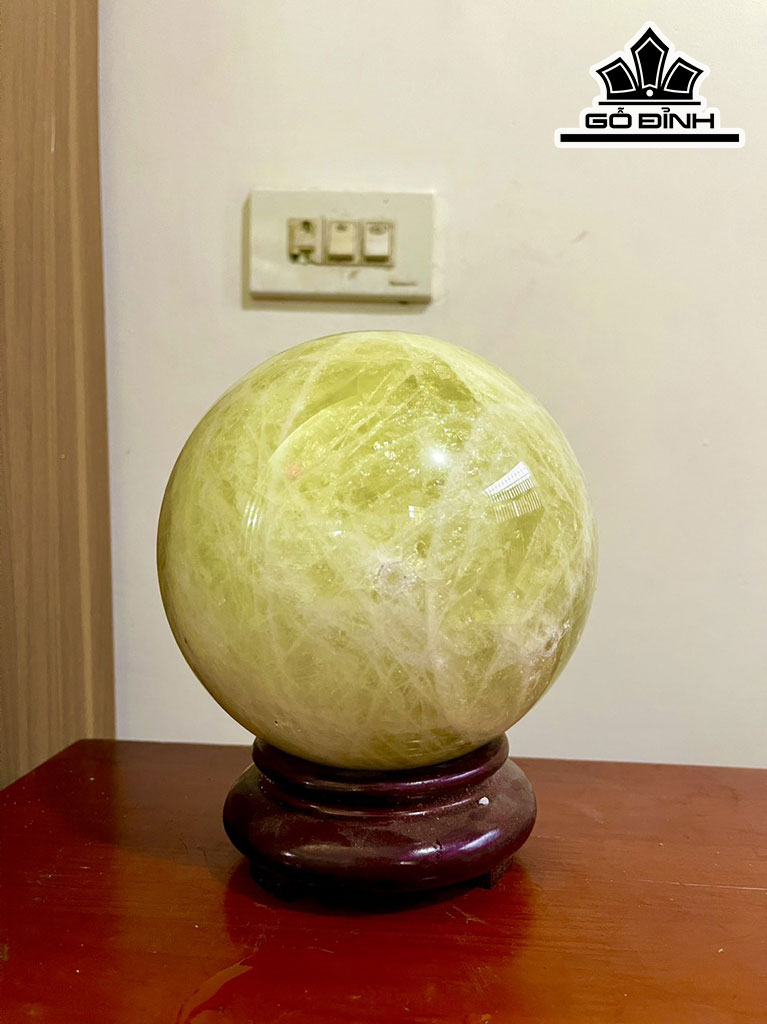 Bi Cầu Đá Thạch Anh Vàng Đường Kính Hạt 16 (cm) 4,15kg