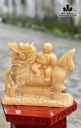 Tác Phẩm Kỳ Lân Khổng Tử Đá Ngọc Hoàng Long Cao 23 Ngang 20 (cm) 4kg