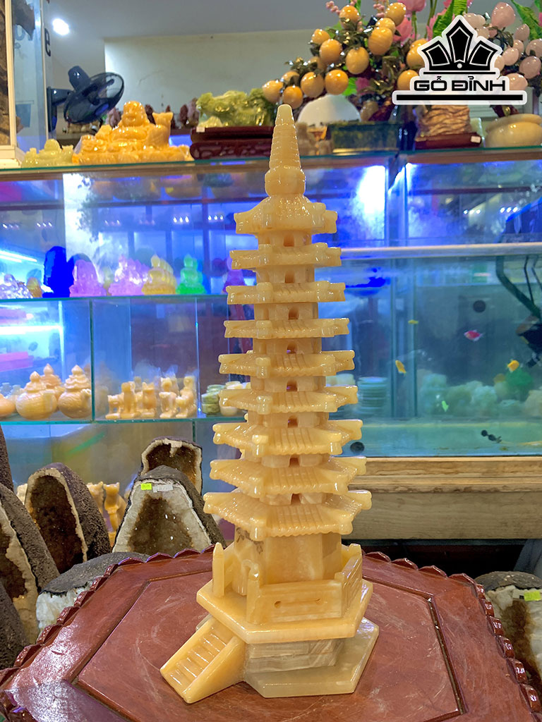 Tháp Văn Xương Đá Ngọc Hoàng Long Cao 38 (cm)