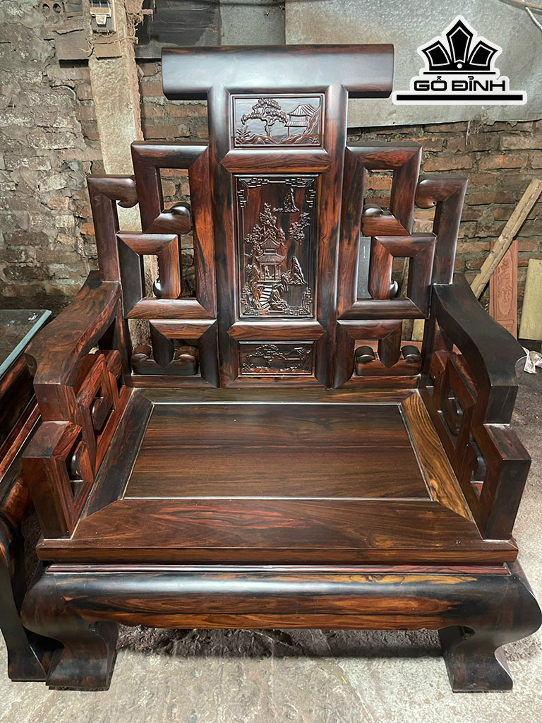 Bộ Bàn Xuân Thủy Chân 14 Gồm 10 Món Gỗ Trắc