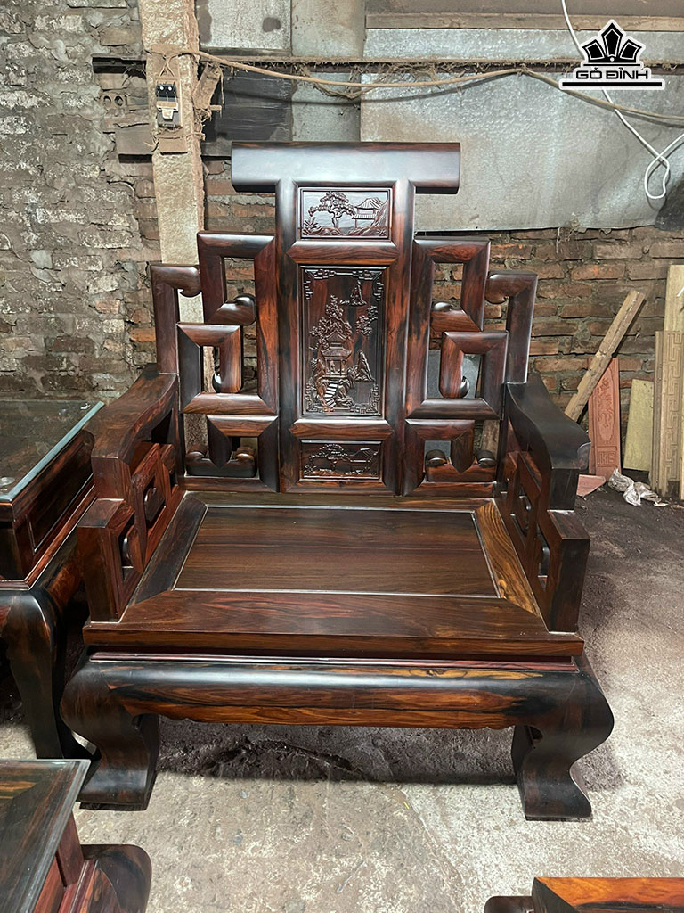 Bộ Bàn Xuân Thủy Chân 14 Gồm 10 Món Gỗ Trắc