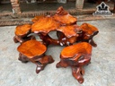 Bộ Bàn Ghế 7 Món Gỗ Hương Cao 78 Ngang 88 Sâu 92 (cm)