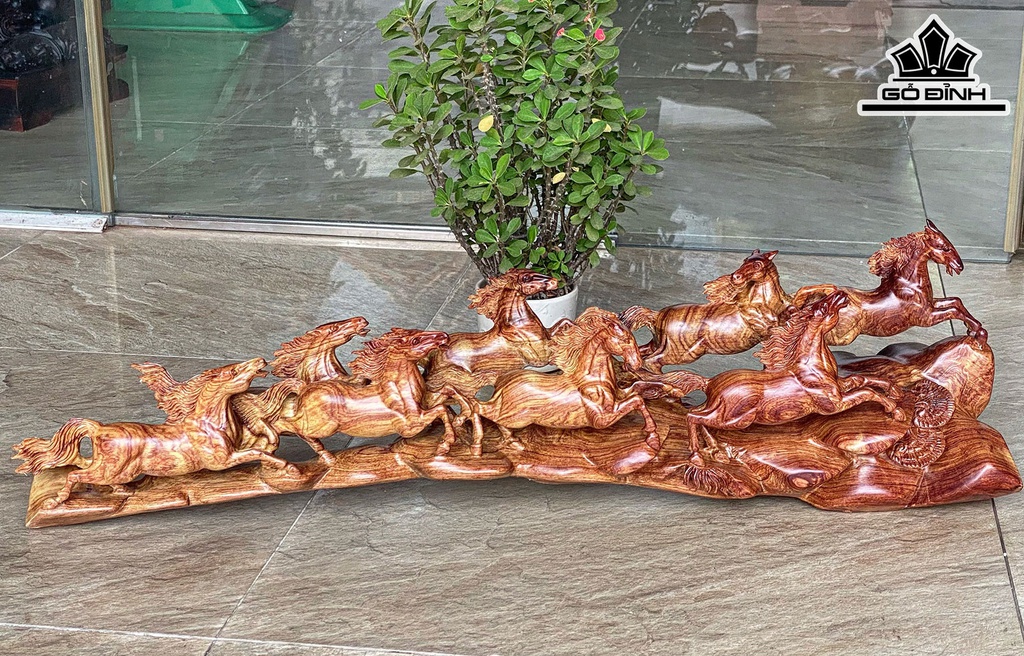Tượng Mã Đáo Thành Công Gỗ Cẩm Ngang 84 Cao 26 Sâu 19 (cm)