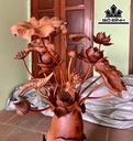 Bình Sen Tam Ngư Gỗ Hương Cao 117 Ngang 38 Sâu 30 (cm)